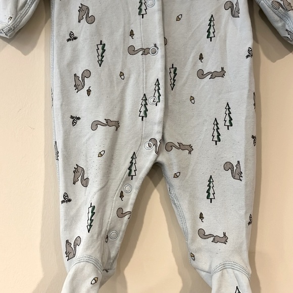 HANNA ANDERSSON Infant 0-3mo Squirrel Organic Full Slap One Piece Footie Sleeper - Picture 3 of 7